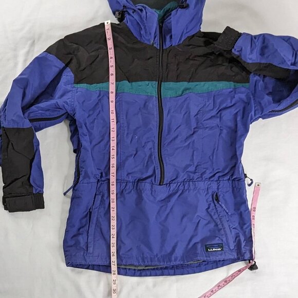 VTG L.L. Bean Pullover Blue Purple Black Anorak Unisex Jacket Outdoor Gorp - Picture 5 of 10